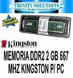 MEMORIA 2GB DDR 2 667 KINGSTON BLISTER